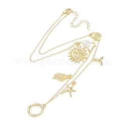 Colliers avec pendentif initial en forme de coquille plaqué or 18 carat&nbsp;IL8059-15