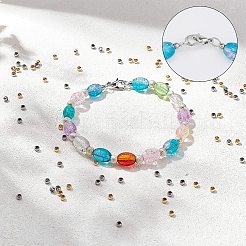 1000 шт. 2-х цветные разделительные бусины из нержавеющей стали 304&nbsp;STAS-UN0025-49