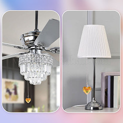 Rallonges de chaîne de ventilateur de plafond en forme de cœur en verre&nbsp;HJEW-TAC0158