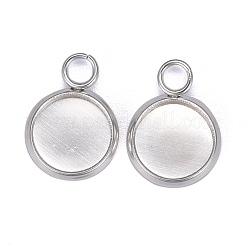 201 Cabochon-Fassungen für Anhänger aus Edelstahl&nbsp;STAS-F191-14S-A