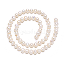 Fili di perle di perle d'acqua dolce coltivate naturali&nbsp;X-PEAR-S001-6-7mm-3
