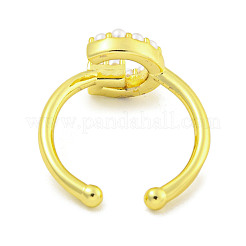 Anelli per polsini aperti da donna in ottone placcato a cremagliera&nbsp;RJEW-F162-01G-G