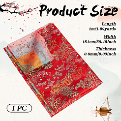 Tissu brocart en polyester à motif de jardin chinois pour vêtements et décoration intérieure&nbsp;DIY-MA0001-99A