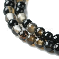 Agata nera naturale fili di perle&nbsp;G-A130-2mm-K01