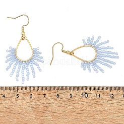 Pendientes colgantes de acero inoxidable con cuentas de vidrio&nbsp;EJEW-MZ00826