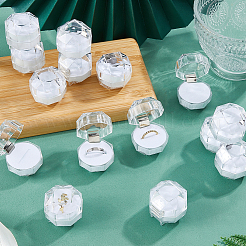 50 шт восьмиугольные прозрачные пластиковые коробки для колец&nbsp;OBOX-DC0001-02A