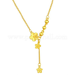 Halsketten mit Anhänger in Blumenform und Quaste aus Messing für Damen&nbsp;WG8DA3A-01