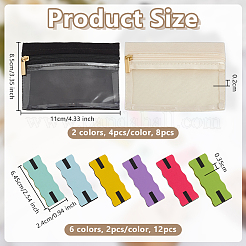 8 pochette rectangulaire en velours à fermeture éclair&nbsp;AJEW-OC0015-11A