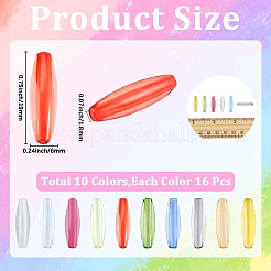 160pcs 10 Farben transparente Acrylperlen&nbsp;TACR-SC0002-75