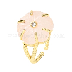 Кольца-манжеты с цветочным принтом из натуральных смешанных камней&nbsp;RJEW-G366-01G