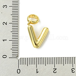 Ottone placcato a cremagliera con ciondoli pendenti europei con perle in plastica ABS&nbsp;KK-G501-02V-G