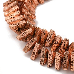 Fili di perle di roccia lavica naturale elettrodeposta&nbsp;G-I360-H01-03