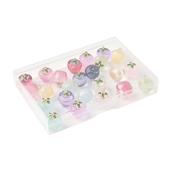 24 шт. 12-х цветные прозрачные стеклянные подвески в форме яблока&nbsp;DGLA-FS0001-15