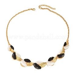 Ожерелье с эмалью из сплава листьев 3 тона и серьги-гвоздики&nbsp;FS-WG7DDB7-02