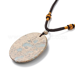 Collane con ciondolo graduato in diaspro naturale acqua terra regolabile&nbsp;G-C074-05