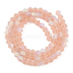 Imitez des brins de perles en verre givré bicône en cristal autrichien&nbsp;LS-EGLA-A039-T6mm-MB12