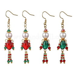 Серьги-подвески из стекла и нержавеющей стали 304 в форме человека&nbsp;EJEW-MZ00482