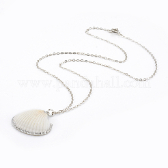 Collares colgantes de concha en espiral de electroplaca y pendientes colgantes conjuntos de joyas&nbsp;SJEW-JS01007-02