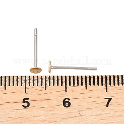 Серьги-гвоздики из нержавеющей стали 304 с плоской круглой латунной головкой&nbsp;X-STAS-R073-01