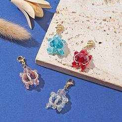 Украшения из подвесок из стеклянных бусин черепаха&nbsp;HJEW-MZ00025