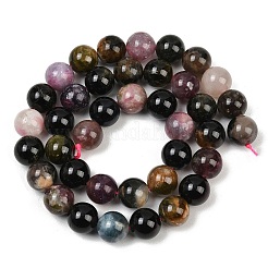 Colliers de perles de tourmaline multicolores naturelles&nbsp;G-F824-A01-10mm