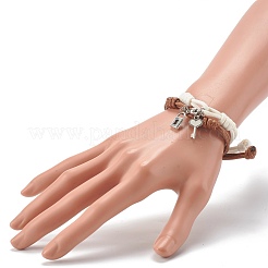 Регулируемые браслеты Корейские парафинированные полиэфирным кордом&nbsp;BJEW-TA00001