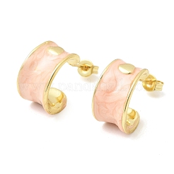 С-образные серьги-гвоздики из латуни с эмалью&nbsp;EJEW-P333-07G