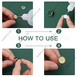 Kit de fabrication de bagues réglables demi-rondes à faire soi-même&nbsp;DIY-SC0019-86