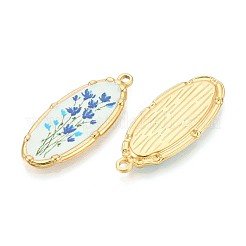 Colgante ovalado de acero inoxidable 304 con estampado floral.&nbsp;STAS-T071-27A-G