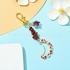 Украшения с подвесками из лунного стекла и семян&nbsp;HJEW-MZ00065-04