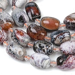 Naturelles feu crépitent agate perles brins&nbsp;G-K393-G04-12x16