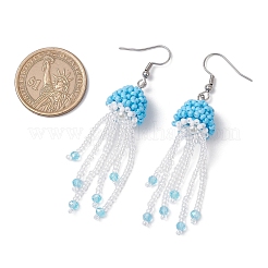Pendientes colgantes de medusas con cuentas de semillas de vidrio&nbsp;EJEW-MZ00435-04