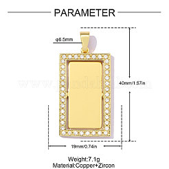 Pendenti in zirconi cubici trasparenti in micro pavè di ottone&nbsp;CU-OY001-72G