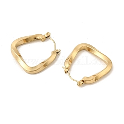 Ионное покрытие (ip) 304 нержавеющая сталь трапециевидные серьги-кольца для женщин&nbsp;EJEW-P202-05G