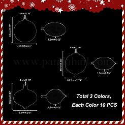 30 шт. 3-х стилистические зеркальные акриловые большие подвески&nbsp;OACR-GA0001-19