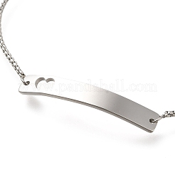 Bracciali scorrevoli a catena scatolata in acciaio inossidabile 304 anti-ossidazione&nbsp;LS-BJEW-M233-05P