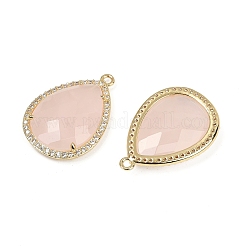 Ограненные подвески из натурального розового кварца&nbsp;G-K347-12G-08