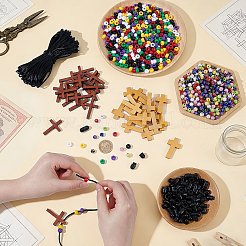 DIY-Kits für Halsketten mit Kreuzanhänger&nbsp;DIY-OC0016-08
