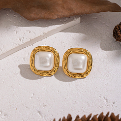 Квадратные серьги-гвоздики из нержавеющей стали&nbsp;FC9101-1