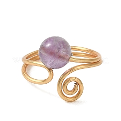 Offene Manschettenringe aus natürlichem Amethyst&nbsp;RJEW-JR01071-02