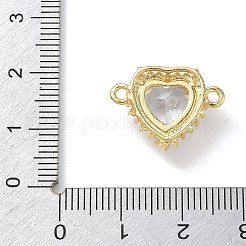 Messing-Anhänger mit Mikropavé-Fassung aus Zirkonia und herzförmigen Glasgliedern&nbsp;KK-L268-017G-01