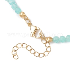 Ожерелья с подвеской в виде черепахи из натурального амазонита круглой огранки&nbsp;NJEW-JN05496-04