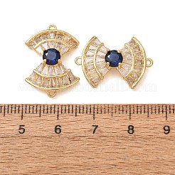 Ciondoli connettore in ottone con pavé di zirconi cubici trasparenti&nbsp;CU-CBA4579-26G