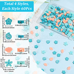 240pcs 4 Arten handgemachte Polymer-Ton-Perlen&nbsp;CLAY-SC0002-93