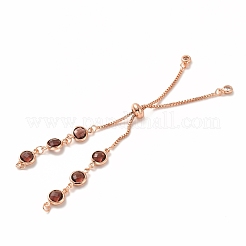 Bracciale a catenelle in ottone placcato oro rosa semifinito con strass&nbsp;MAK-M026-01RG
