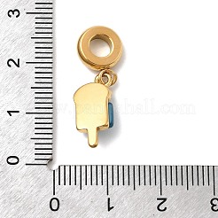 Европейские подвески-шармы с эмалью и кошачьим глазом из нержавеющей стали 304&nbsp;STAS-D153-22B-G