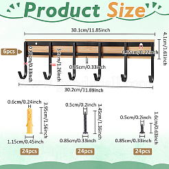 3 Set Wandhaken aus Eisen und Holz&nbsp;DIY-GO0003-23