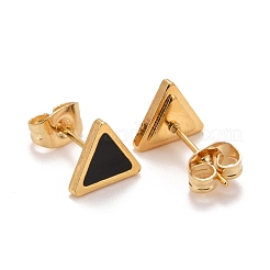 Orecchini a bottone in acciaio inossidabile smaltato 304&nbsp;EJEW-B009-11G-01