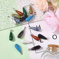 16шт 8 стиля подвески из натуральных и синтетических смешанных драгоценных камней&nbsp;G-YW0002-35