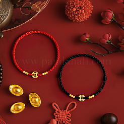 2шт 2 цвета старинные монеты талисманы слайдер браслеты&nbsp;BJEW-GO0002-06